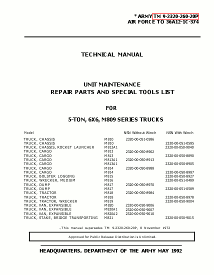 TM 9-2320-260-20P Technical Manual
